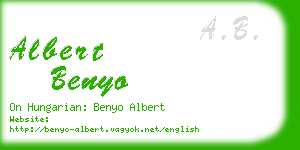 albert benyo business card